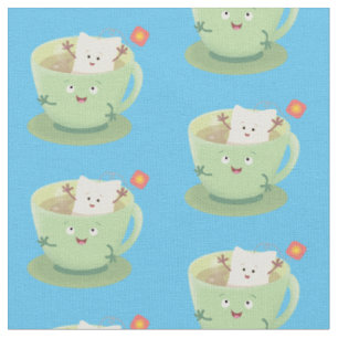 Cute teabag cup cartoon humor character fabric