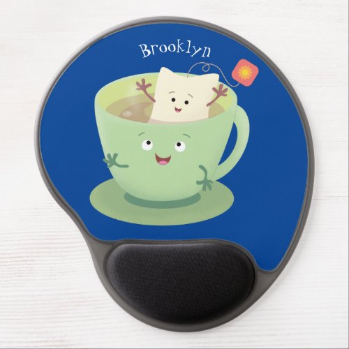 Cute teabag cup cartoon humor character gel mouse pad