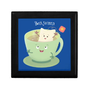 Cute teabag cup cartoon humor character gift box