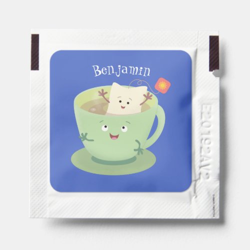 Cute teabag cup cartoon humor character hand sanitizer packet