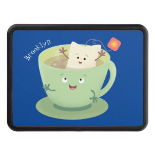 Cute teabag cup cartoon humor character hitch cover