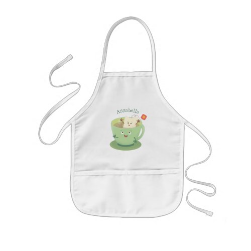 Cute teabag cup cartoon humor character kids apron