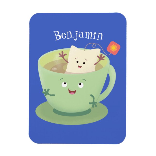 Cute teabag cup cartoon humor character magnet (Vertical)