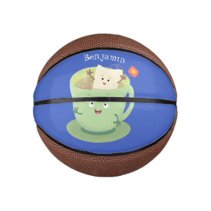 Cute teabag cup cartoon humor character mini basketball
