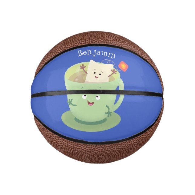 Cute teabag cup cartoon humor character mini basketball (Front)