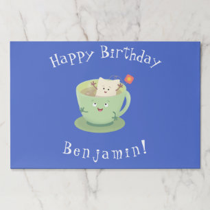 Cute teabag cup cartoon humor character paper pad