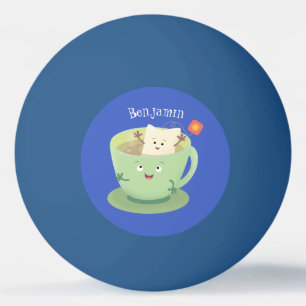 Cute teabag cup cartoon humor character ping pong ball