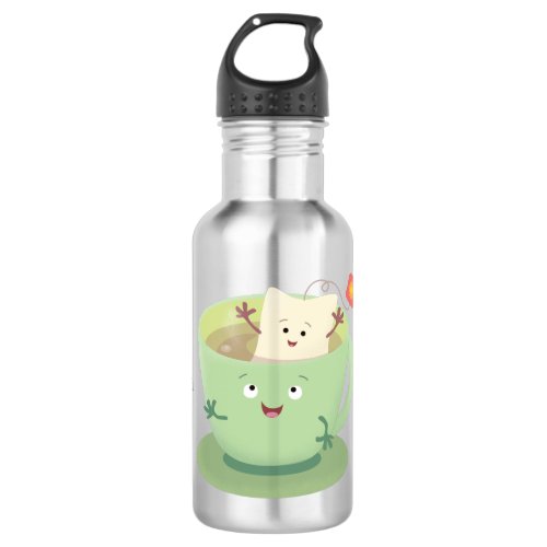 Cute teabag cup cartoon humor character stainless steel water bottle