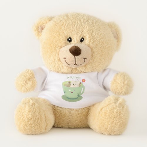 Cute teabag cup cartoon humor character teddy bear