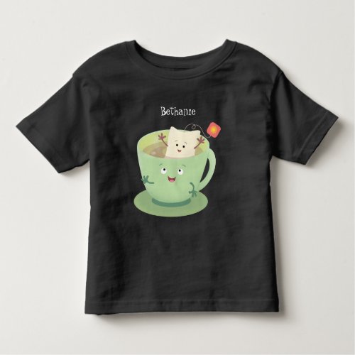 Cute teabag cup cartoon humor character toddler t_shirt