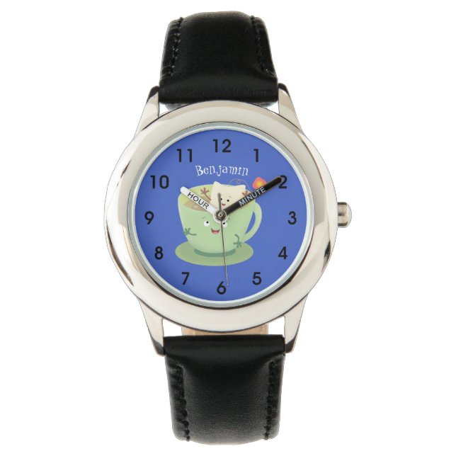 Cute teabag cup cartoon humor character watch (Front)