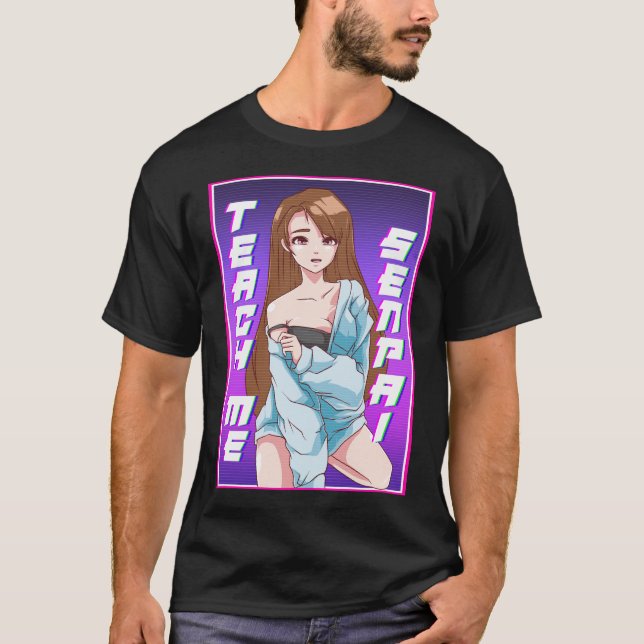 Cute Teach Me Senpai Anime Girl Japanese Kawaii T-Shirt (Front)