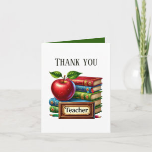 Cute Teacher add your message Letterpress Thank You Card