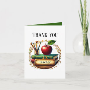 Cute Teacher add your message Letterpress Thank You Card