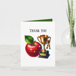 Cute Teacher add your message Letterpress Thank You Card