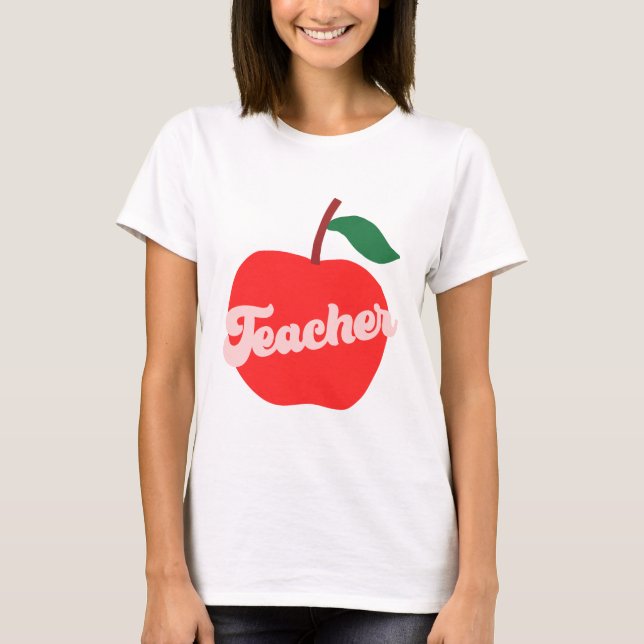 Cute Teacher Apple T-shirt (Front)