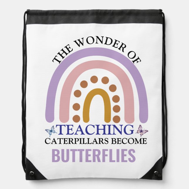 Cute Teacher Appreciation Mug – Back to School Drawstring Bag (Front)