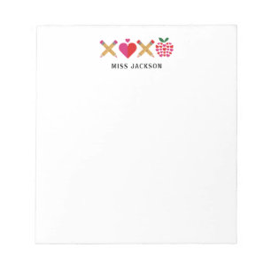Cute Teacher Appreciation XOXO Colorful Notepad