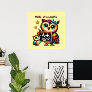 Cute Teacher award add name Poster