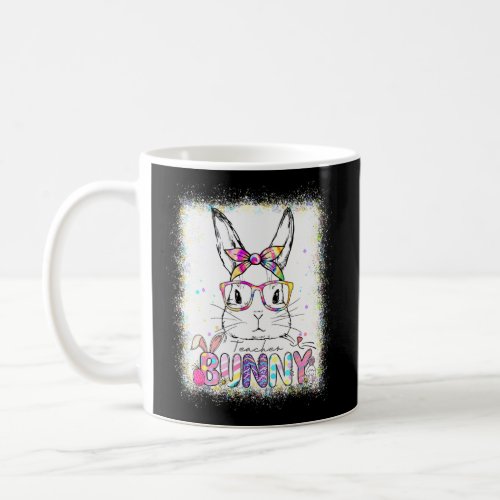 Cute Teacher Bunny Face Tie Dye Easter Day Family  Coffee Mug