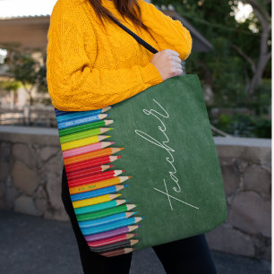 Cute Teacher Chalkboard Personalized Tote Bag