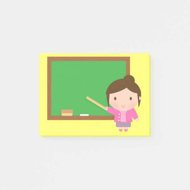 Cute Teacher Chalkboard Post-it Notes (Front)