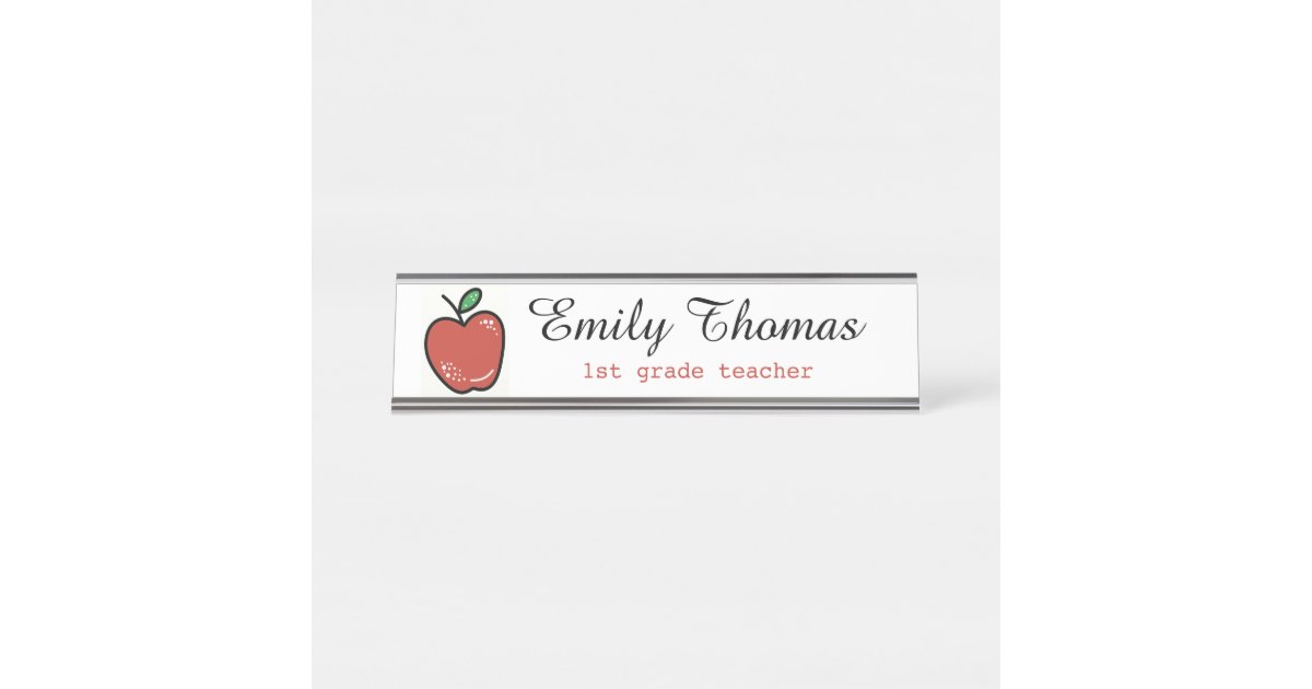 Cute Teacher Desk Name Plate Zazzle Com