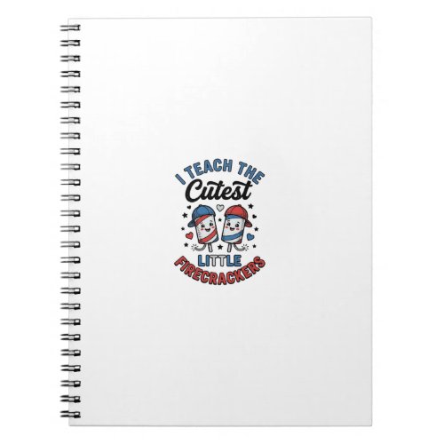 Cute Teacher Firecracker Vintage Fourth of July Sh Notebook