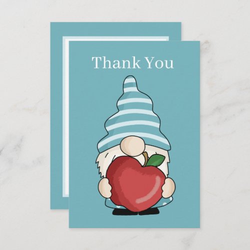 Cute Teacher gnome add sentiment  Thank You Card