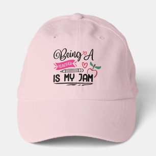 Cute Teacher Jam word art Performance Cap