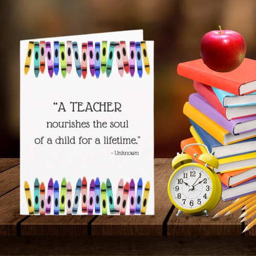 Cute Teacher nourishes soul of child for lifetime  Card