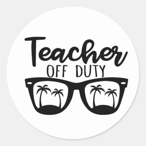 Cute Teacher Off Duty Beach sticker