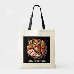 Cute Teacher owl add name customizable Tote Bag