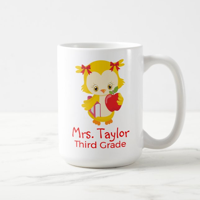 Cute Teacher owl Coffee Mug (Right)