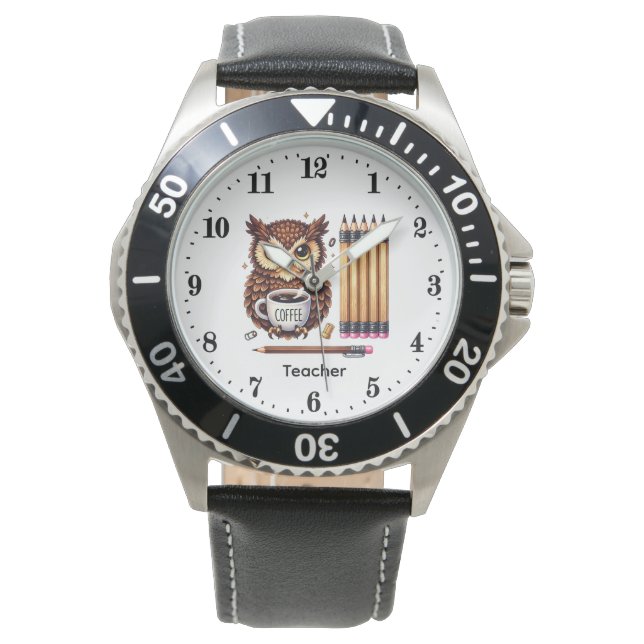 Cute Teacher owl customizable  Watch (Front)
