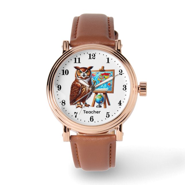 Cute Teacher owl customizable  Watch (Front)