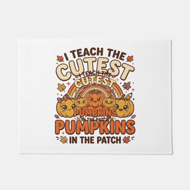 Cute Teacher Pumpkin Fall Classroom Vector Design_ Doormat (Front)