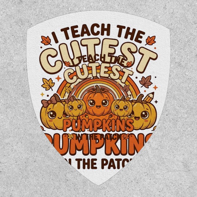 Cute Teacher Pumpkin Fall Classroom Vector Design_ Patch (Front)