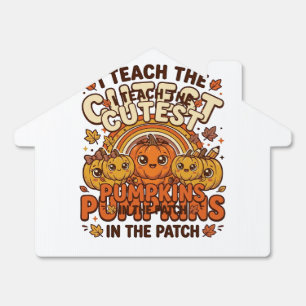 Cute Teacher Pumpkin Fall Classroom Vector Design_ Sign