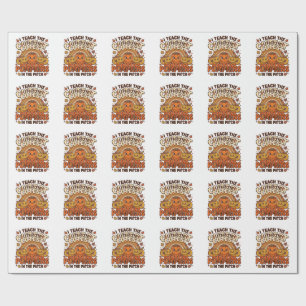 Cute Teacher Pumpkin Fall Classroom Vector Design_ Wrapping Paper