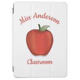 Cute Teacher Red Apple Cool Personalized Custom iPad Air Cover
