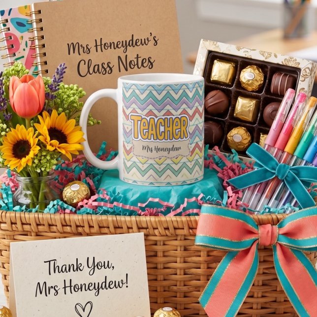 Cute Teacher Retro School Pattern  Coffee Mug (Creator Uploaded)