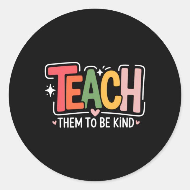 Cute Teacher School Classic Round Sticker (Front)