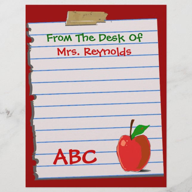 Cute Teacher Stationery (Front)