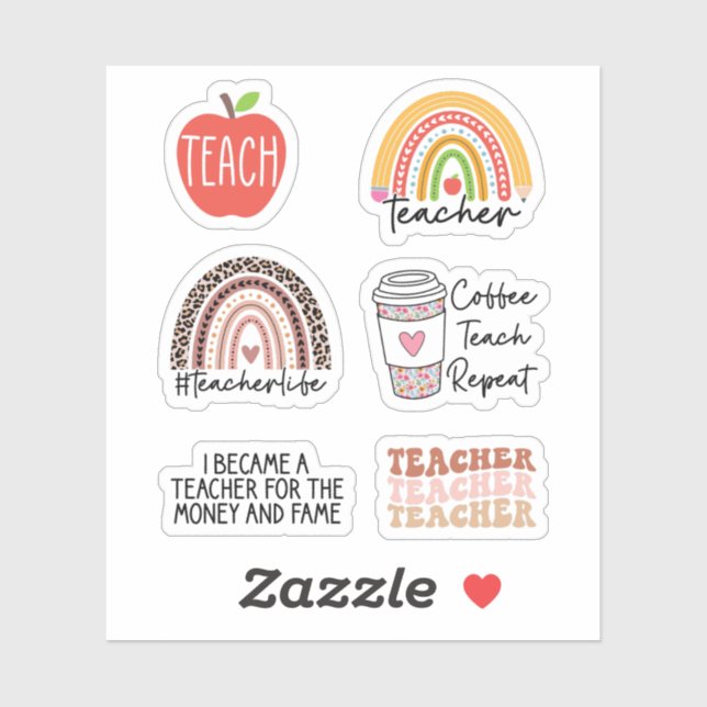 Cute Teacher Sticker Pack - Teacher Appreciation (Sheet)