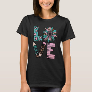 Cute Teacher Sunflower Motif For Women Who Loves T T-Shirt