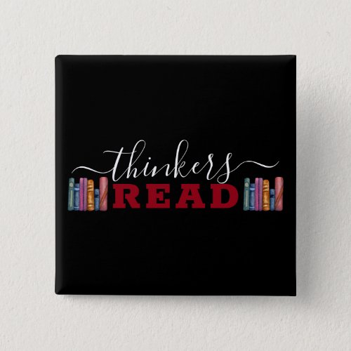 Cute Teacher Thinkers Read Books Chalkboard Button
