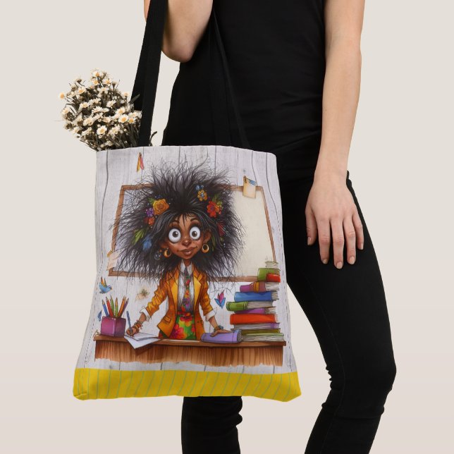 Cute Teacher Tote - See Back   Bag (Close Up)