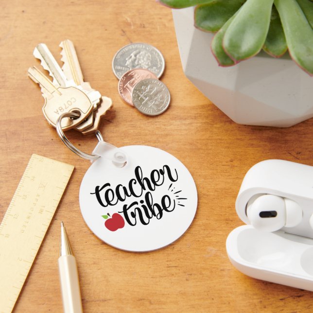 Cute Teacher Tribe word art Keychain (Desk)