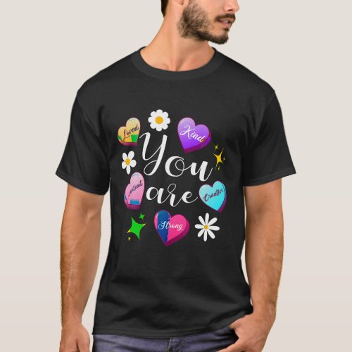 Cute Teacher Valentine Day Funny Retro Heart Candy T_Shirt